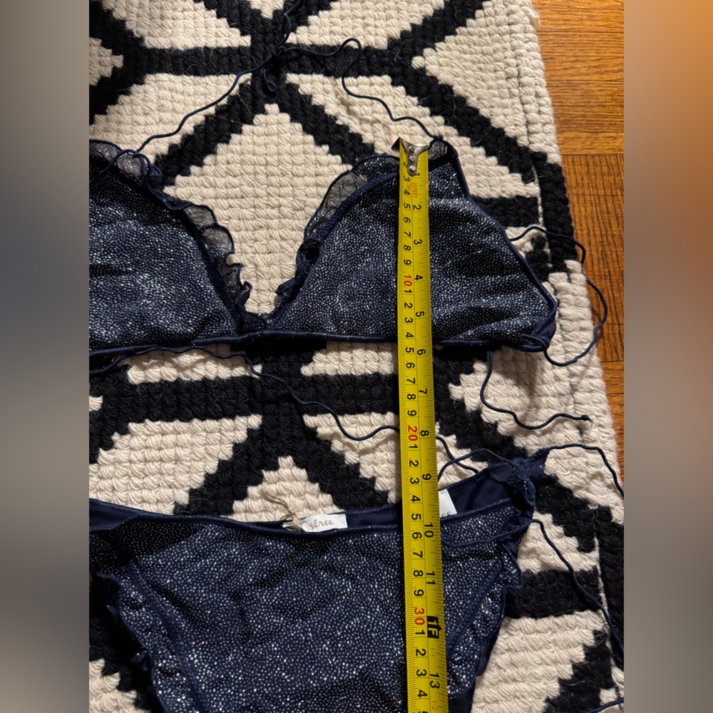 Oseree Navy Ruffle Bikini Set - Picture 11 of 11
